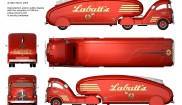 White Labatts Streamliner